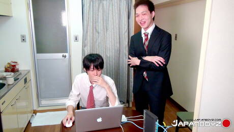 Asian twink Hisoka Botan and hunk Atsushi Tanaka fuck ass after blowjob