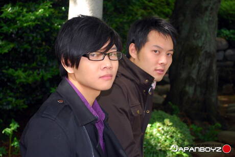 El jovencito caliente Usami y el joven Kaorukun en una escena de mamadas al aire libre