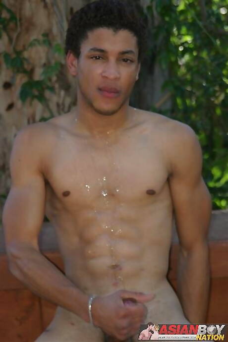 El jovencito Franki Chan y el jovencito Rikki Davis en una acción homosexual caliente al aire libre