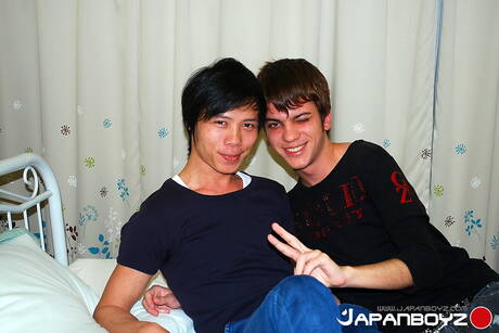 Hot twink Khan and young dude Shosei in hot ass bang