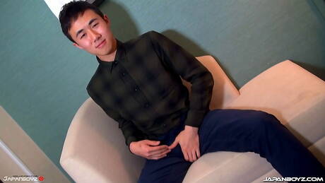 Asian young Ryu 2 playing with cock