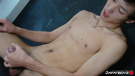Oriental beautiful boy Manabu 2 teasing his cock