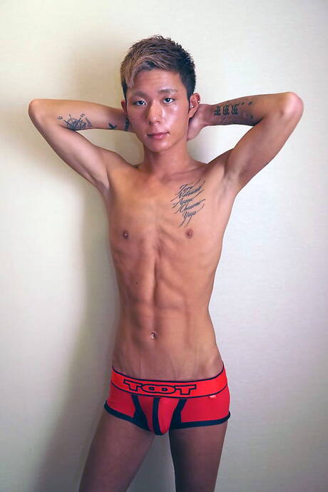 Asian Gay Network: Oriental hot twink Kouya playing with cock in shower