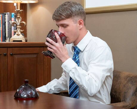 Masonic Boys: American stars strong bull Adam Snow and young boy Noah White shows a beautiful body