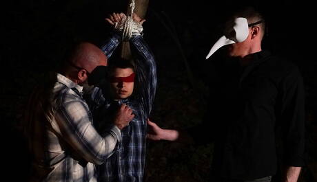 American young boy Austin Young and german gay bear Felix Kamp hard roped