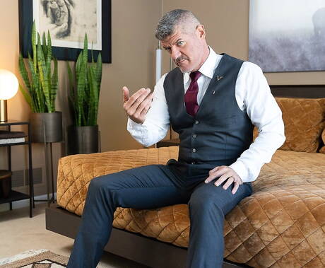 Boy For Sale: American mature bear Dillon Stone and colombian pretty boy Milo Miles in hot anal sex