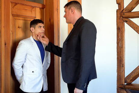 Boy For Sale: Latin beefy Bastian Karim and american beefcake Legrand Wolf love each other