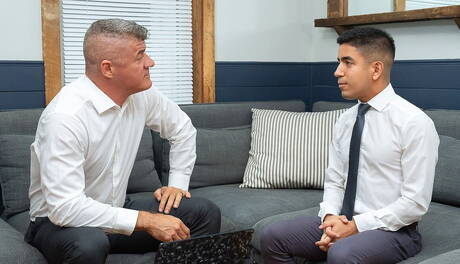 Twink Top: American hairy bear Dillon Stone and latin young Milo Miles in hot ass bang