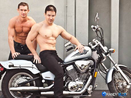 American muscular Chris Rockway and  Joe Clark drilling an ass outdoor