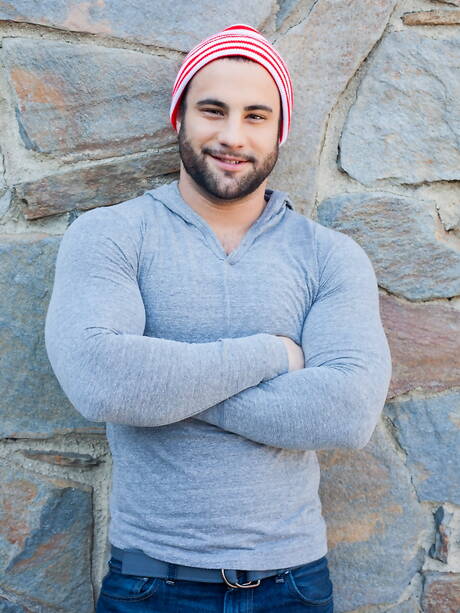 Bull Dex Hammer undressing and showing nice ass outdoor