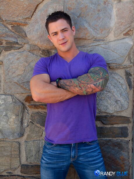 Two american guys stud Caleb Strong and superstud Skylar West fuck ass after sucking outside