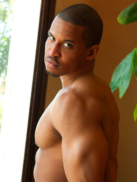 Black strong bull Jackson Kale jack off his cock