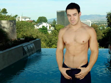 American pornstars attractive buddy Chris Rockway and sexy stud Jay Stone fuck ass after sucking cock outdoor