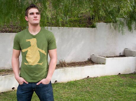 Bull Brenden Butler posing naked and showing his butt outside