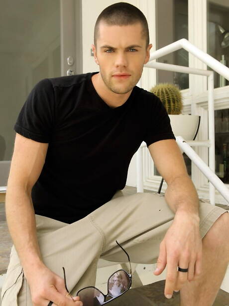 Strongman Bryan Pace playing with cock