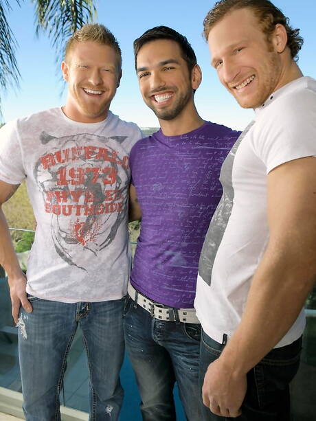 Randy Blue: Nasty buddies Danny Harper, Lucky Daniels and Max London have a hot 3some sex outdoor