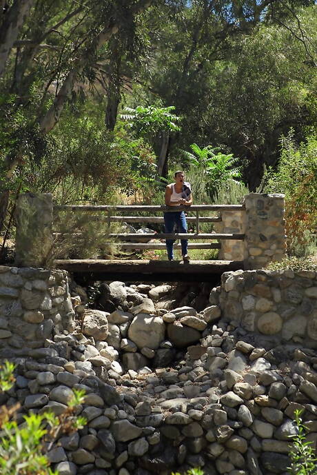 American beefcake Josh Conners teasing his dick outdoor