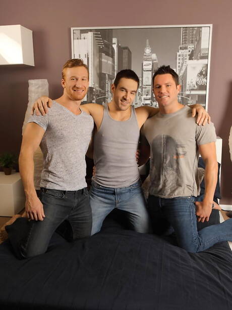 Randy Blue: Horny boys Chris Rockway, Danny Harper and Travis James in hot 3some ass bang