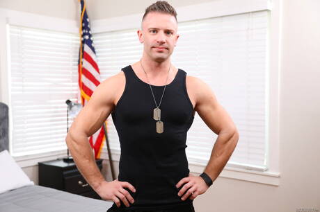 Active Duty: Sensual guy Baxxx and attractive boy Cody Arizona in hot homosexual action