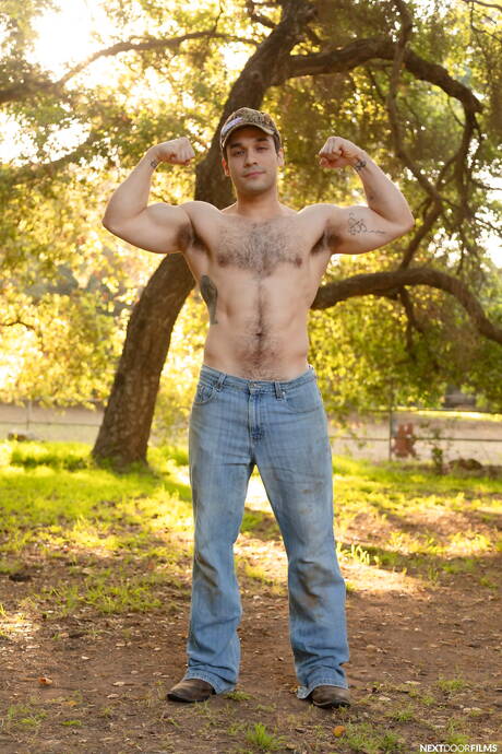 Next Door Studios: Hot buddies Andrew Miller, Jc Hunt and Cody Seiya in hard threesome sex outside