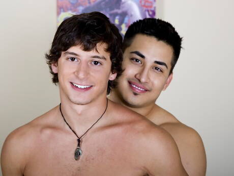 Famous americans, beefcake Ethan Parker and tough guy Hunter Vance in blowjob scene