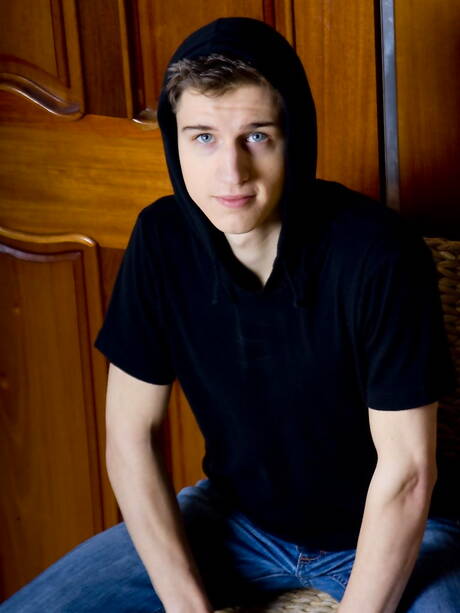 Beautiful boy Josh Jenson playing with dick