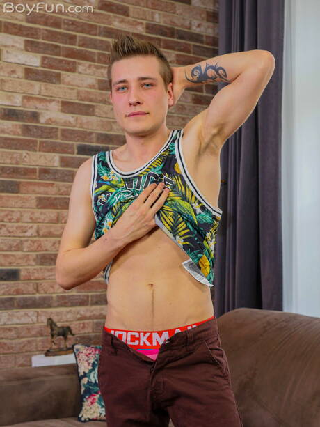 Young Evan Novak shows a beautiful body