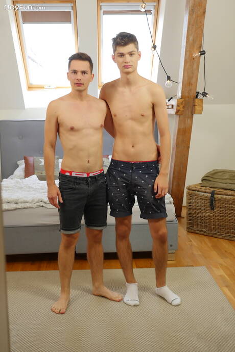 Der hübsche Curtis Cameron und der Twink Liam Butler lutschen und vögeln sich gegenseitig