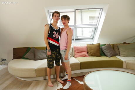 Twink Alex Faux and young dude Kaleb Cross have a hot couple sex