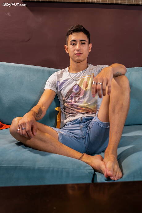 Latino young boy Jack Moon jerk off his cock