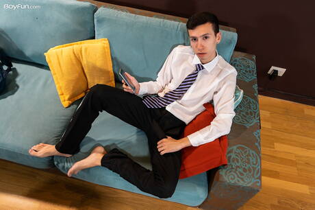 Argentinian young boy Cesar Rose masturbating with sex toy