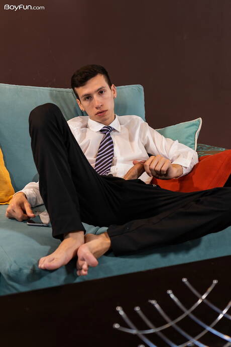 Argentinian young boy Cesar Rose masturbating with sex toy