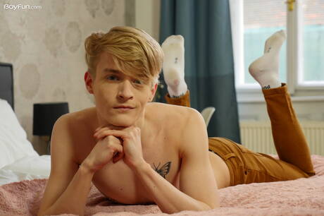 Beautiful boy Marcel Boyle shows a perfect body