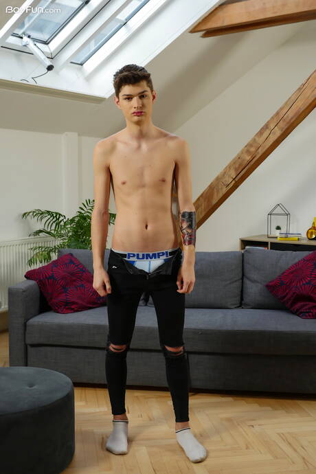 Beautiful boy Curtis Cameron shows a beautiful body