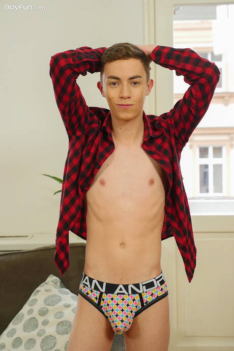 Twink Nick Danner undressing and showing hot butt