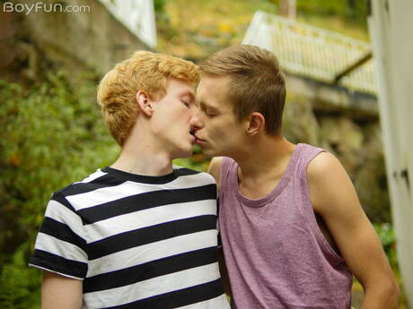 Hot czech boys hot twink Ben Kingston and beautiful boy Tom Malone fuck ass after blowjob outdoor