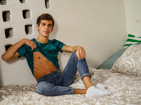 Young boy Theodore Wright posing nude and showing nice butt