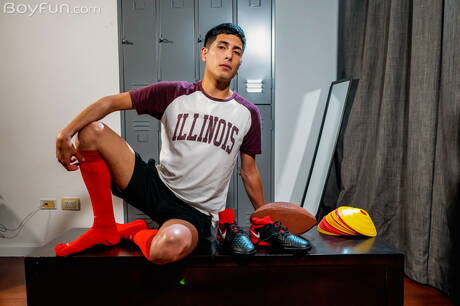 Latin hot twink Anibal Garces teasing his dick