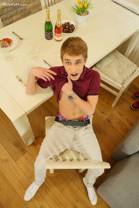 Beautiful boy Ron Negba shows a perfect body