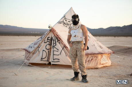 Beautiful buddy Malik Delgaty and attractive guy Shamu Azizam have a good anal sex outdoor