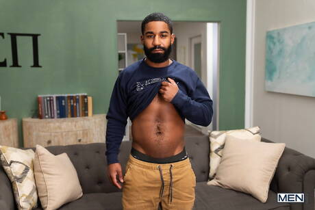 Beautiful dude Joey Mills and hot buddy Shadow in hot interracial ass fuck action