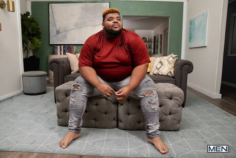 American beefy Michael Jackman and  Santana Xxl have interracial anal sex