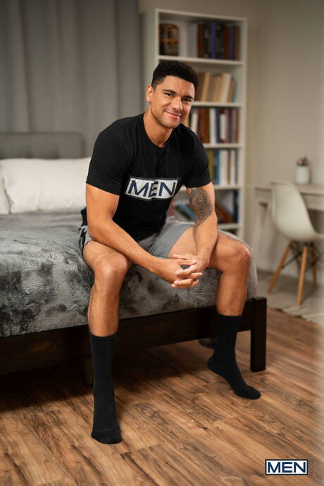 Men: Andre Stone and american hot twink Sam Ledger in hot homosexual scene