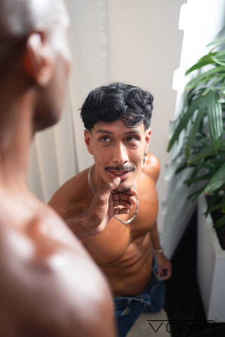 Husky guy Rhyheim Shabazz and muscular Joshua Mateo banged each other