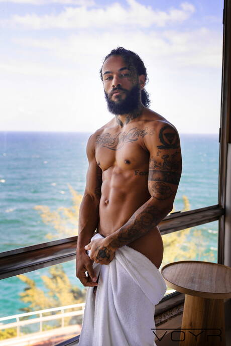 Voyr: Gorgeous dude Andy Rodrigues and sexy boy Gael have a good sex at the pool