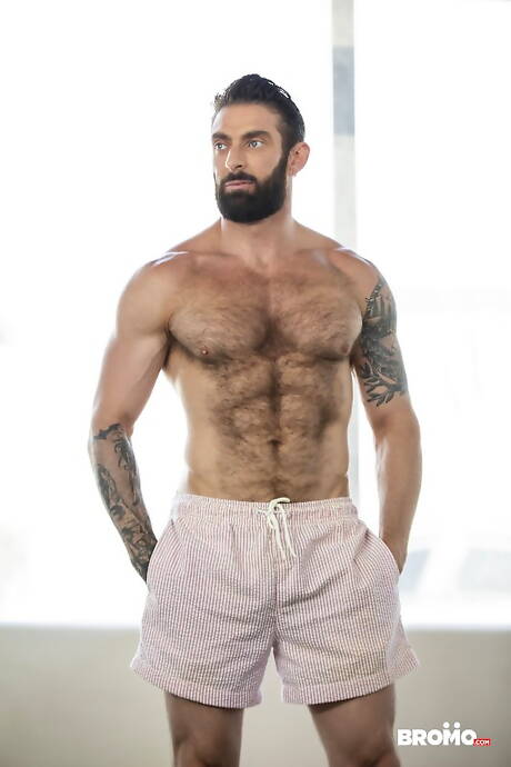 Men: Spanish hairy bear Scott Carter and latin muscular Jacob Lord shows a perfect body