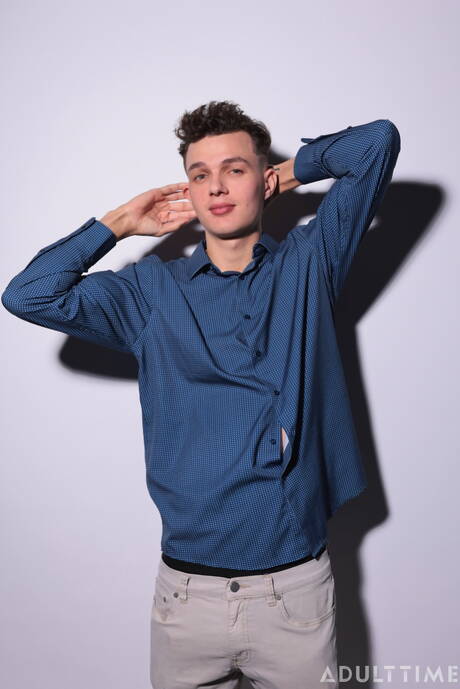 Young Josh Rivers playing with cock