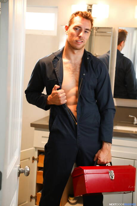 Next Door Studios: American pornstars hot stud Carter Woods and hot boy Aaron Elias sucking and screwing each other