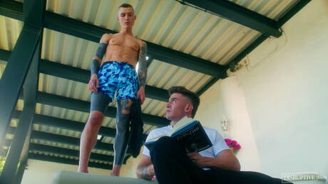 Disruptive Films: Hot american boys beefy Hoss Kado and beefcake Trevor Brooks in hot anal sex in bathroom