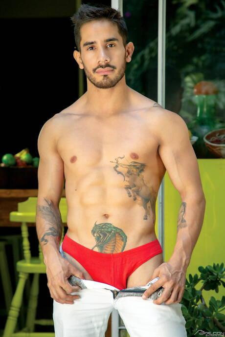 Muskularny Alfonso Osnaya i muskularny Edgar Ruso w gorącej scenie homoseksualnej